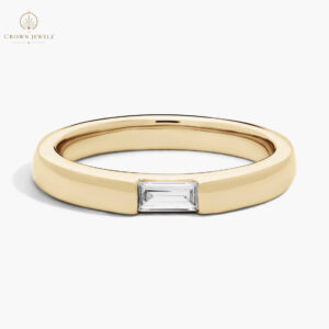 ZAC ZAC POSEN East West Single Baguette Diamond Ring in Platinum