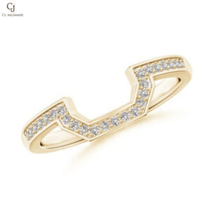 Pave-Set Diamond Contoured Women's Wedding Ring