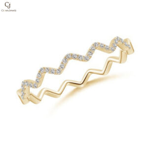 Classic Round Diamond Zig Zag Ring