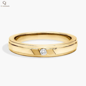 Diagonal Channel Set Round Solitaire Diamond Ring in Platinum