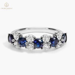 Sapphire and Diamond Garland Ring in Platinum