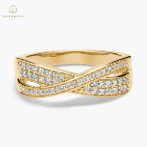 Diamond Crossover Ring in 14k Yellow Gold
