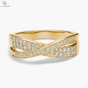 Diamond Crossover Ring in 14k Yellow Gold