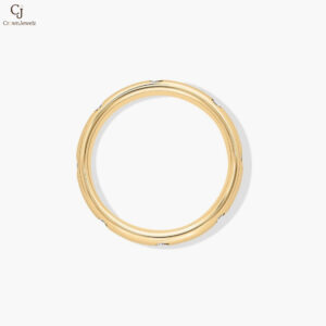 Bezel Set Diamond Wedding Ring In 14K Yellow Gold