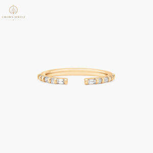 Channel Set Open Diamond Wedding Ring In 14K Yellow Gold