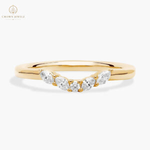 Curved Floral Marquise Diamond Ring