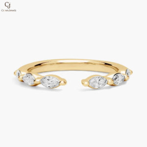 Open Marquise Diamond Ring in 18K Yellow Gold