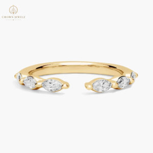 Open Marquise Diamond Ring in 18K Yellow Gold