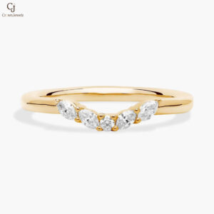 Curved Floral Marquise Diamond Ring