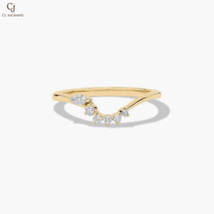 Ascending Diamond Wedding Ring In 14K Yellow Gold