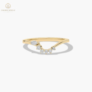 Ascending Diamond Wedding Ring In 14K Yellow Gold