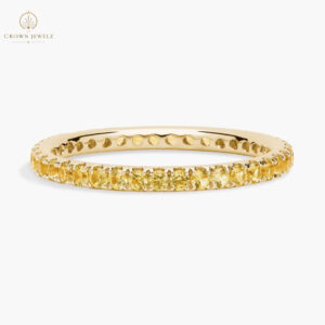 Riviera Pavé Yellow Sapphire Eternity Ring in 18k Yellow Gold