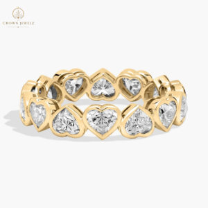 Bezel Heart Diamond Eternity Ring in Platinum