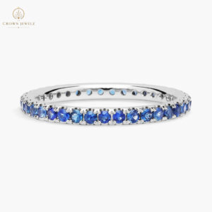 Riviera Pavé Blue Sapphire Eternity Band