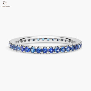 Riviera Pavé Blue Sapphire Eternity Band