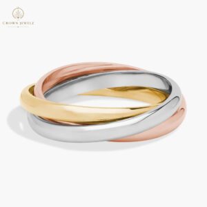 Trio Rolling Ring in 18k Tri-Color Gold