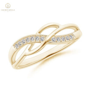 Pave Set Round Diamond Multi-Row Crossover Band