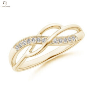 Pave Set Round Diamond Multi-Row Crossover Band