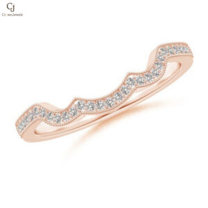Aeon Vintage Inspired Diamond Contoured Wedding Ring With Milgrain