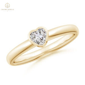 Bezel-Set Solitaire Heart Diamond Promise Ring