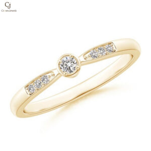 "Tapered Round Diamond Solitaire Promise Ring  "