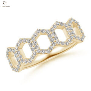 Diamond Hexagonal Wedding Ring