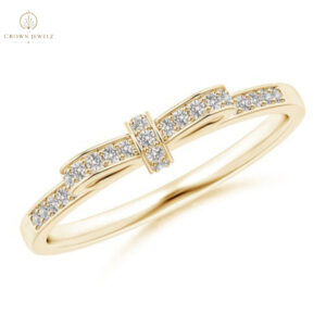 Pave-Set Diamond Bow Tie Ring