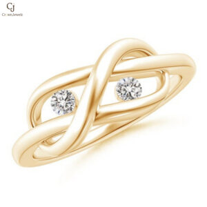 Two Stone Natural Diamond Infinity Knot Ring