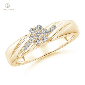 Prong-Set Natural Diamond Clustre Engagement Ring