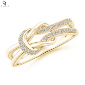 Pave-Set Diamond Split Infinity Knot Ring