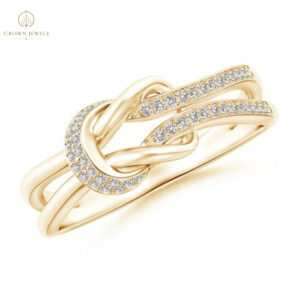 Pave-Set Diamond Split Infinity Knot Ring