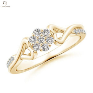 "Twisted Heart 2 Heart Diamond Cluster Promise Ring  "