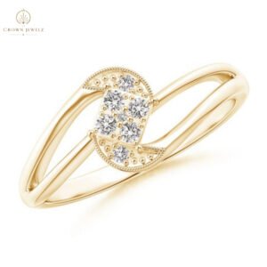 Clustre Natural Diamond Accent Bypass Promise Ring
