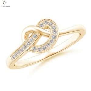 Pave-Set Natural Diamond Pretzel Knot Ring