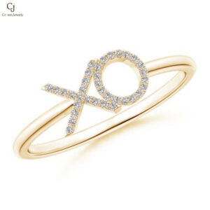 Pave-Set Natural Diamond Xo Ring