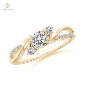 Three Stone Diamond Twisted Vine Ring
