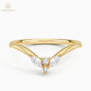 Camellia Milgrain Contoured Diamond Ring