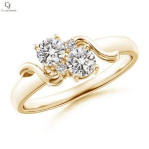 "Vintage Style Two Stone Diamond Swirl Ring  "