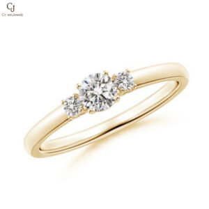 Round Diamond Three Stone Engagement Ring