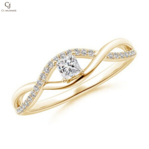 Solitaire Princess-Cut Diamond Infinity Swirl Promise Ring