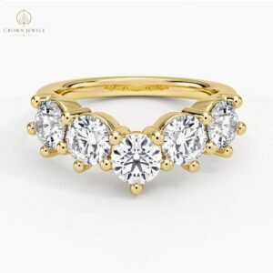 Genevieve Contoured Lab Diamond Ring in 18K Yellow Gold