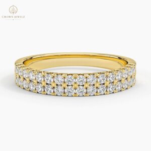 Precision-Set Double Row Lab Diamond Ring in 14K Yellow Gold