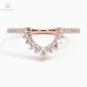 Luxe Elongated Lunette Diamond Ring (1/4 ct. tw.) in 14K Rose Gold