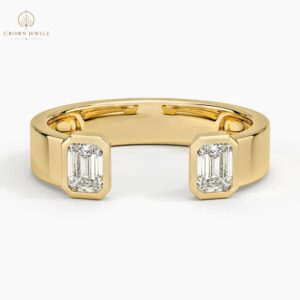 Peyton Emerald-Cut Lab Diamond Open Ring (1/2 ct. tw.) in 14K Yellow Gold