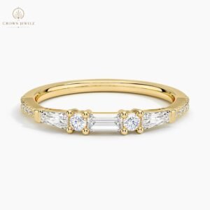 Aneesa Baguette and Round  Diamond Ring in  18K Yellow Gold