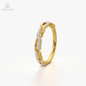 Hexagon Link Pave  Band Ring