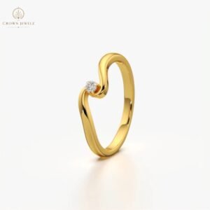 Wave Tension Solitaire Ring