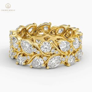 Camellia Eternity Lab Diamond Ring in 14K Yellow Gold