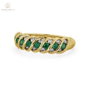Reneta Half Eternity Ring Emerald and Diamond 0.47ct in 18K Yellow Gold