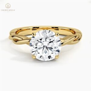Twisted Vine Solitaire Ring in 14K Rose Gold